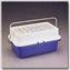 NALGENE&reg; 5115 –20°C Labtop Coolers, blue polycarbonate lower section filled with a non-toxic gel; gel-filled white or non-filled clear polycarbonate lid with handle