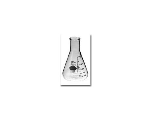 Flask, Erlenmeyer, Narrow Mouth, Reinforced Beaded