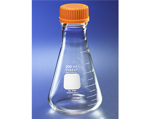 PYREX Wide Mouth Erlenmeyer Flask, with GL45 Screw Cap, Graduated