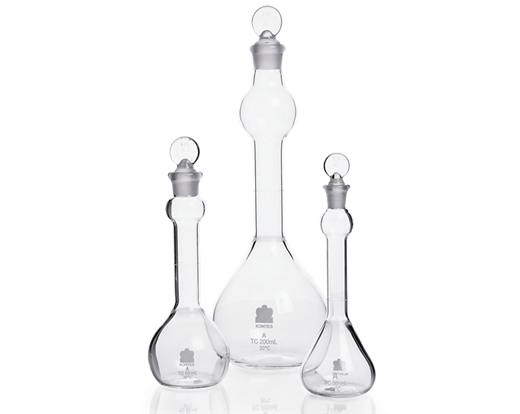 Wide mouth KIMBLE KIMAX Volumetric Flask With Mixing Bulb