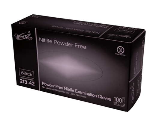 OmniTrust #213 Series Black Nitrile Powder Free Examination Glove