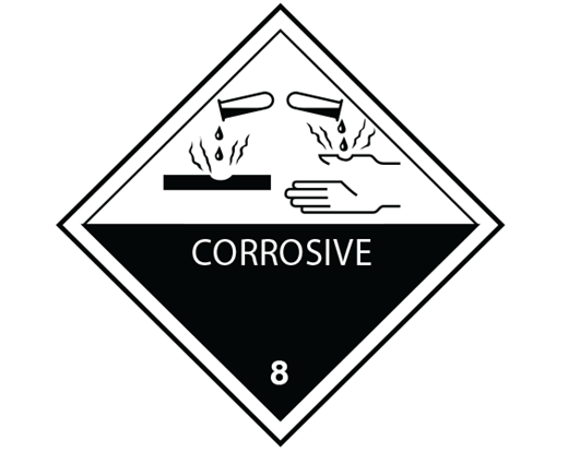 DOT Corrosive Warning Label