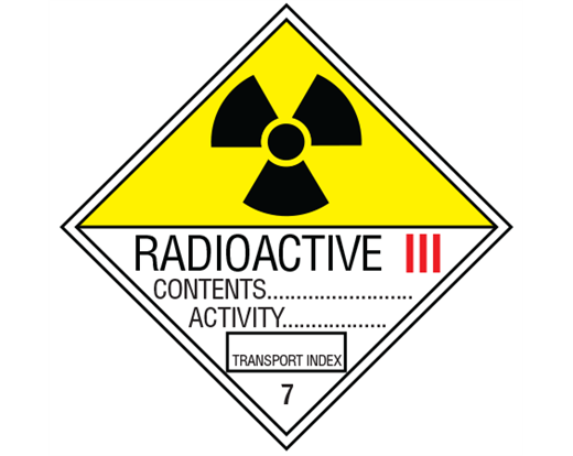 Radioactive 3 / 7 Warning Label