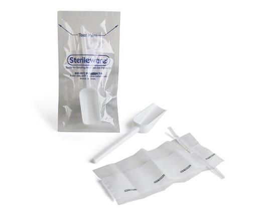 Sterile sampling scoop and bag