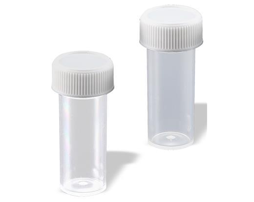 Non-sterile Specimen/transport vials with attached screw cap