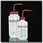 NALGENE&amp;reg; 2421 Fluorinated Solvent Wash Bottles, fluorinated high-density polyethylene; red fluorinated polypropylene closure/stem; fluorinated polypropylene draw tube