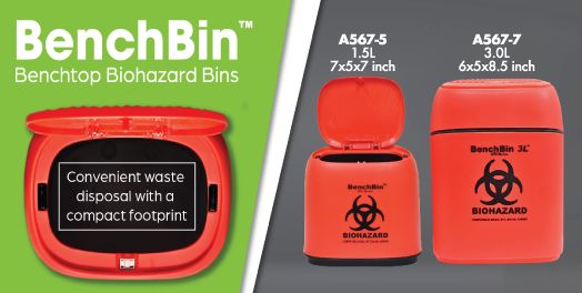 MTC BenchBin Biohazard Bin