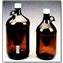 Bottle, Jugs, Narrow Mouth Boston Round Amber Glass, PTFE-lined white PP cap, Thermo Scientific&reg;