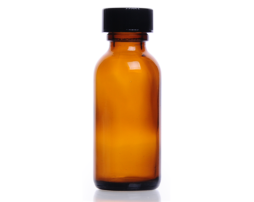 KIMBLE Amber Glass Boston Round Bottles