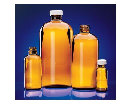 DWK Wheaton Amber Boston Round Bottles