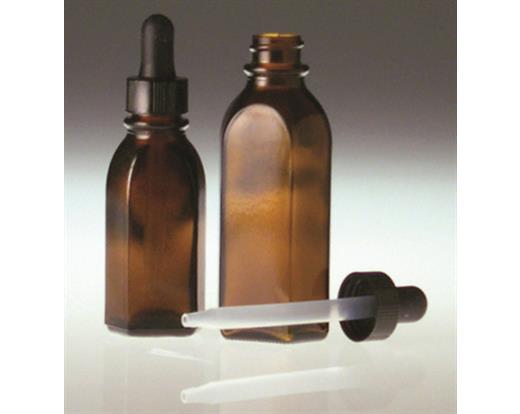 Bottle, Amber, Dropper, with Dropper Cap