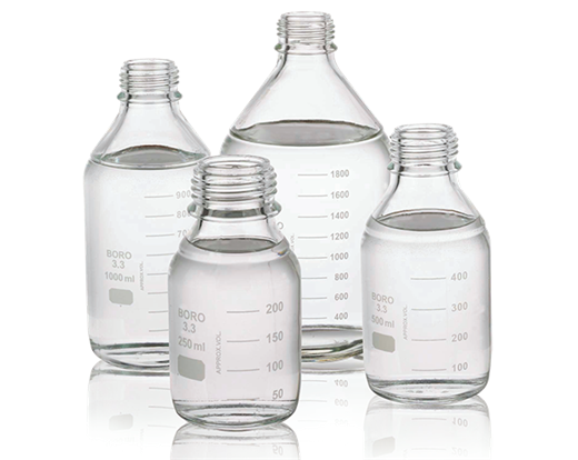 WHEATON LAB 45 Graduated Media Bottle Without Cap