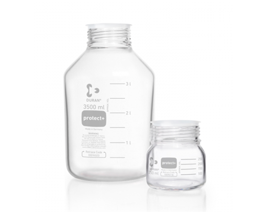 protect+ Laboratory Bottle, clear, wide mouth