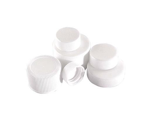 Microlink White Closed Top Caps, With Polypropylene / Silicone / Polypropylene Liners, DWK Wheaton