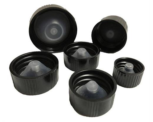 Closure, Screw Cap, Phenolic, Black, PE Poly Seal Liner, Not Autoclavable