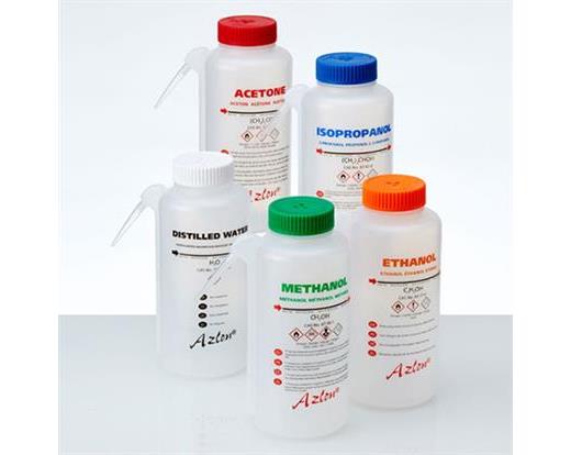 Group of Multilingual GHS Wash Bottles