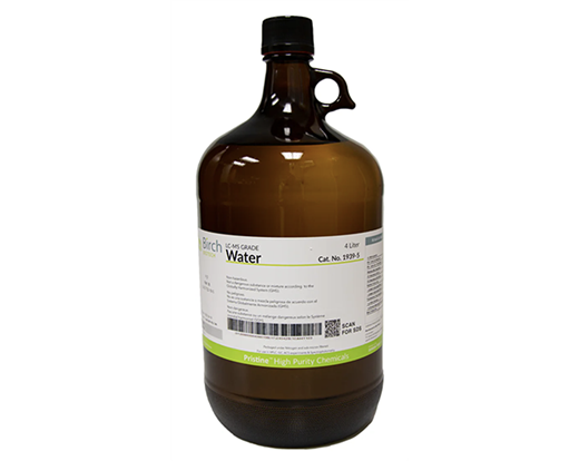 Water LC-MS Grade 4L Amber Bottle