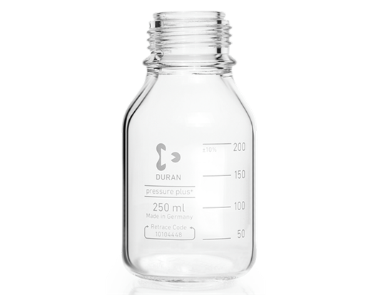 DURAN Laboratory Bottle GL 45, pressure plus+ Clear Glass