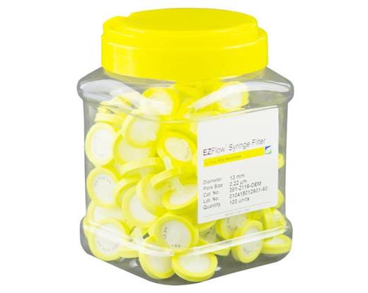 Yellow PES syringe filter