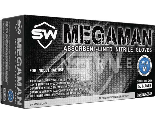 Megaman Absorbent-lined Nitrile Gloves