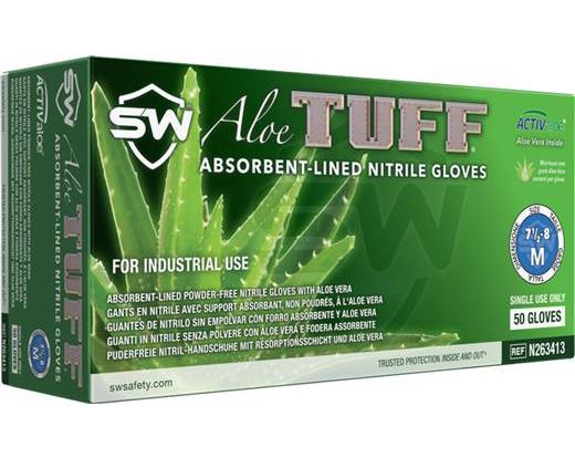 AloeTuff Absorbent-lined Nitrile Exam Gloves