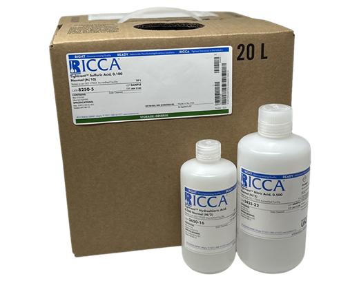 HYDROCHLORIC ACID, 0.100 (&amp;#177;0.0001 ) Normal, ( N/10 ), Meets EPA Specifications, Ricca
