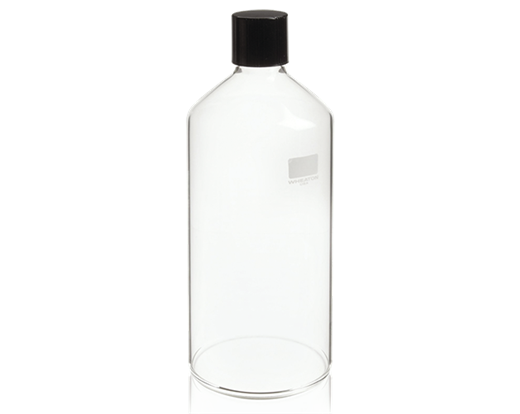 WHEATON Roller bottle With 38mm Deep, Skirted, Black Phenolic Screw Cap With White Styrene-butadien
