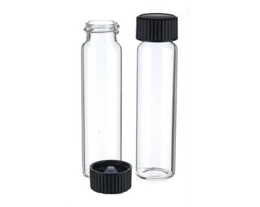 33 Expansion Borosilicate Glass Vials with Black Phenolic Caps