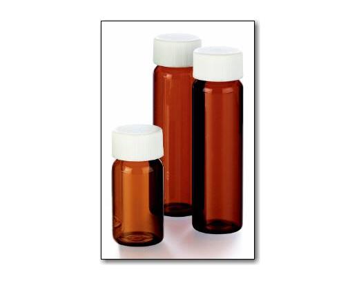 Amber Borosilicate Glass Vials with White PP Cap