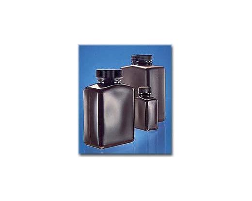 NALGENE&amp;reg; 2009 Amber Rectangular Bottles, amber high-density polyethylene; amber polypropylene sc