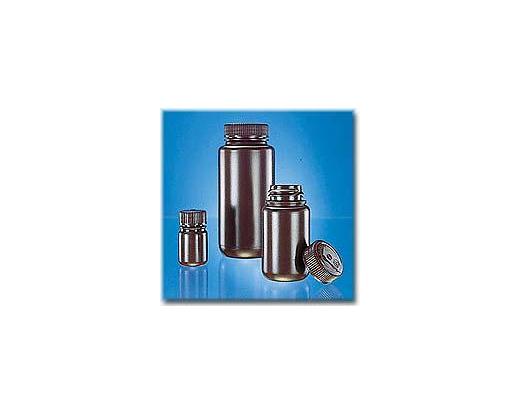 NALGENE&amp;reg; 2106 Amber Wide-Mouth Bottles, amber high-density polyethylene; amber polypropylene scr