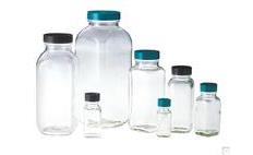 Bottle, Clear, Wide Mouth, French Square