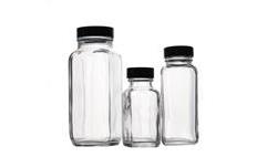 Clear Glass French Square Bottles