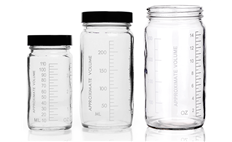 KIMBLE Clear Glass AC Medium Round Bottles