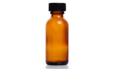 KIMBLE Amber Glass Boston Round Bottles