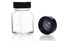 KIMBLE Clear Glass Square Tablet Bottles