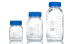 Square Glass Media Bottles with Screwcap