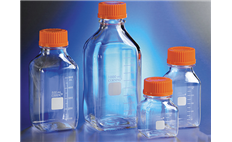 PYREX Square Glass Media Storage Bottles, Graduated, with Screw Cap