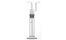Tall Form Gas Washing Bottle with Full Length Joint with Hooks and Fritted Disc