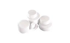 Microlink White Closed Top Caps, With Polypropylene / Silicone / Polypropylene Liners, DWK Wheaton