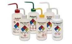 NALGENE 2425 Right-To-Know Safety Wash Bottle, LDPE, white LDPE or PPCO bottle, PP, HDPE