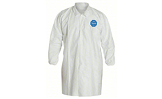 Lab Coat, Tyvek Full-Cut, 5 Snaps, No Pockets With Collar