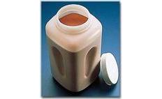 NALGENE&amp;reg; 2123 Large Wide-Mouth Square Bottle, high-density polyethylene; white polypropylene scr