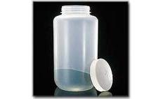 NALGENE&amp;reg; 2124 Fluorinated Large Wide-Mouth Bottle, fluorinated high-density polyethylene; fluori